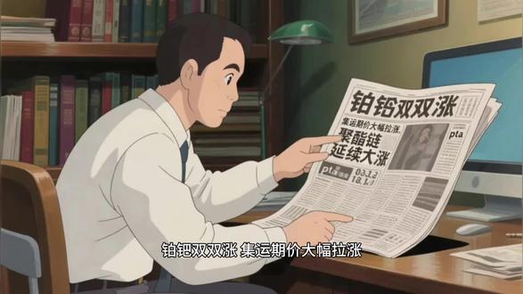 铂钯双双涨,集运期价大幅拉涨,pta聚酯链延续大涨 周一国内商品期货部分品种火热大涨,集运欧线涨8.77%,贵金属持续上涨,钯铂涨停,沪银涨超6%,能化板块涨跌不一,原油及聚酯链涨幅居前,塑料、PVC等化工品领跌约2%,有色金属全线走高,沪镍涨超4%,黑色系整体偏强震荡,线材涨近3%,农副板块宽幅震荡,油脂油料小幅反弹。