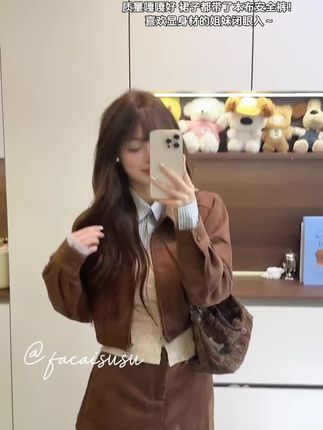 2025新款美拉德小个子穿搭一整套连衣裙子女秋冬季巨好看辣妹套装