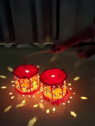 中秋节儿童投影灯笼#手工diy #走马灯 #投影灯笼 #儿童灯笼 #中秋节手工灯笼