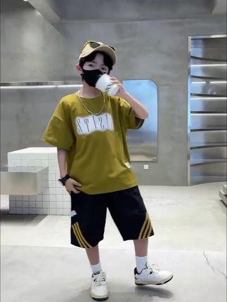 儿童装男童夏装套装2025新款夏款大童短袖男孩薄款运动酷