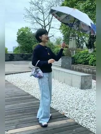 双面双花双层伞晴雨伞两用印花遮阳伞防紫外线油画小巧黑胶伞