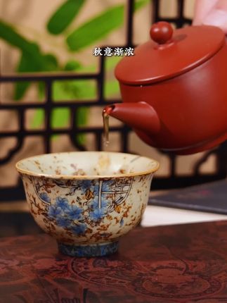 轻奢陶瓷,手绘描金云鼎杯更吸睛!