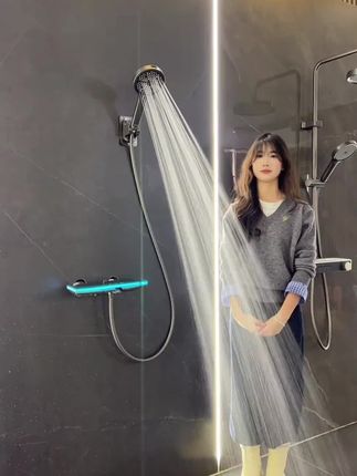 科倍洁五档调节大面板增压花洒淋浴喷头喷枪大出水洗澡手持淋蓬头