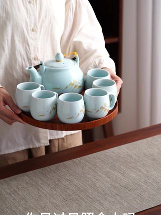 这茶具太值了!景德镇粉青茶具,不仅有品位,还有档次!