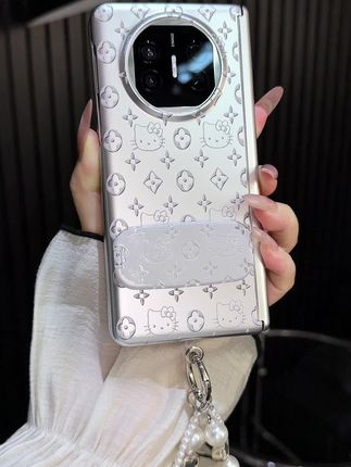 高级感满满的老花kitty壳壳~好喜欢呀!打开还上个镜子支架设计,太有创意感啦!#华为matex6 #华为matex5 #手机壳 #华为matex3 #夏日必备