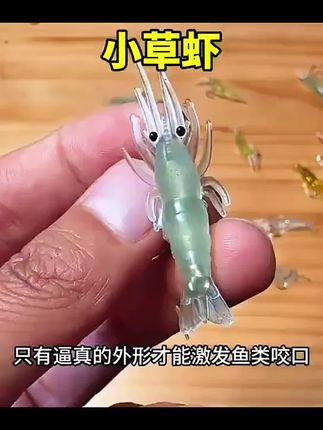 仿真小草虾,对不开口的鲈鱼翘嘴鳜鱼有奇效用它想打龟都难 #路亚 #仿真虾 #路亚翘嘴