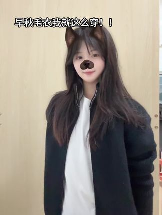 cleanfit双头拉链针织立领毛衣男款秋季美式vintage潮牌情侣外套