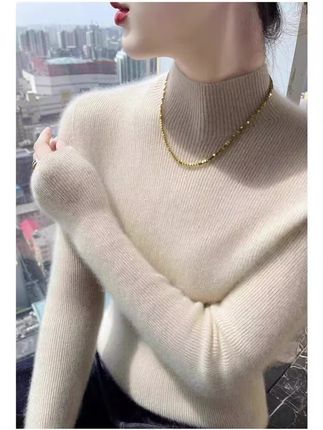高端一线成衣百搭修身秋冬款内搭羊绒衫半高领毛衣打底衫