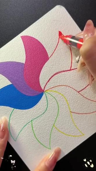 学生手抄报画画美术专用彩色三角杆儿童便携