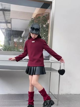 女童打底衫秋冬2025新款儿童加绒上衣内搭女大童保暖德绒长袖t恤百搭洋气