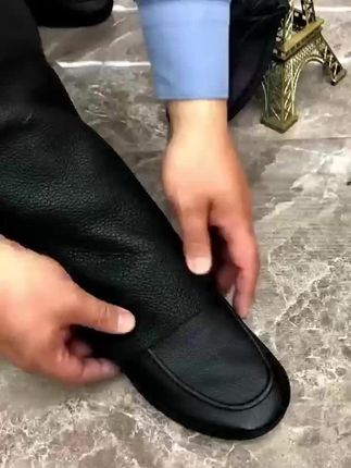 【热卖爆款】舒适豆豆鞋鞋休闲夏季软底透气休闲皮鞋一脚蹬男士牛