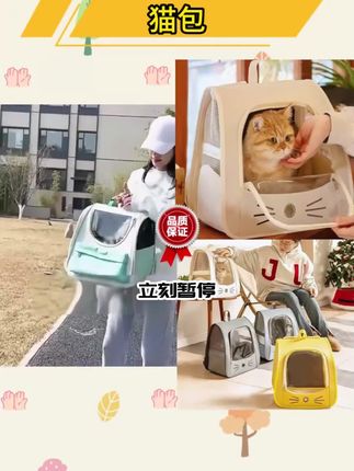 爆火 ins 风透明宠物包!双肩便携不勒肩,狗狗猫咪通用,透气网格 + 安全锁扣,回头率 100% 的外出神器!