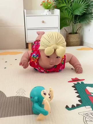 益智早教玩具声光翻滚猴子玩具0-3岁幼儿有声会动爬行男女宝玩具
