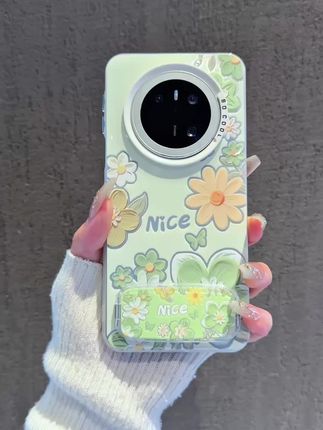 无法拒绝抹茶绿油画雏菊花花~同款镜面支架#手机壳 #华为手机壳 #华为mate70系列