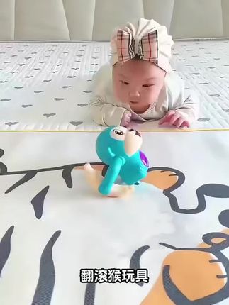 儿童婴儿宝宝玩具有声会动翻滚猴子益智早教电动趣味声光抬头爬行