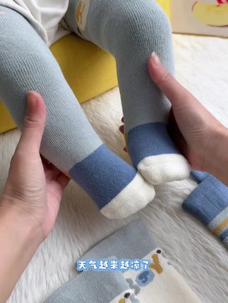 婴儿袜子秋冬天加厚长筒过膝袜换尿不湿不冷