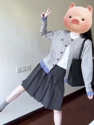 原野空间 假两件格子开衫卫衣女春秋休闲长袖上衣外套