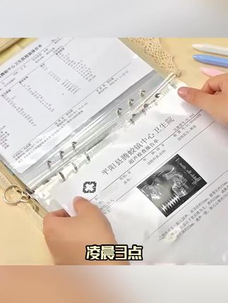 A5孕妈布艺带拉链孕检收纳册可折叠便携收纳活页产检报告单资料册