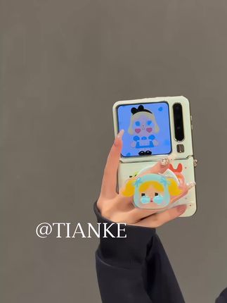 华为purax波点蓝格纹哭娃磁吸支架斜挎绳