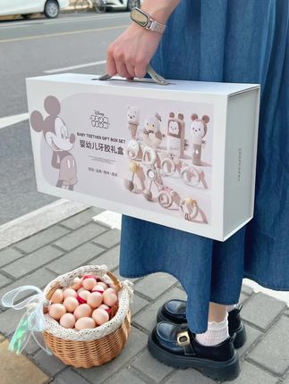 迪士尼安抚礼盒新生儿婴儿礼物0一1岁玩具牙胶周岁礼哄娃神器
