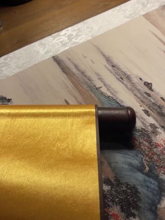 丝绢版霜林烟浦图-名家字画-博物馆级别文创-客厅玄关办公室山水花鸟人物寓意风景图