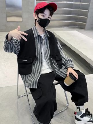 儿童装男童秋装套装秋款中大童时髦男孩运动秋季酷帅气潮