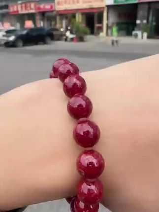 【赠国检证书】天然高含量原矿晶体砂精选99原矿晶体朱砂手串男女情侣款本命年朱砂手串
