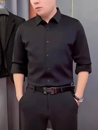 纯色无痕衬衫,加绒和不加绒可选